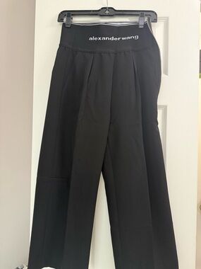 Alexander Wang Black Elastic Logo Waist Trousers